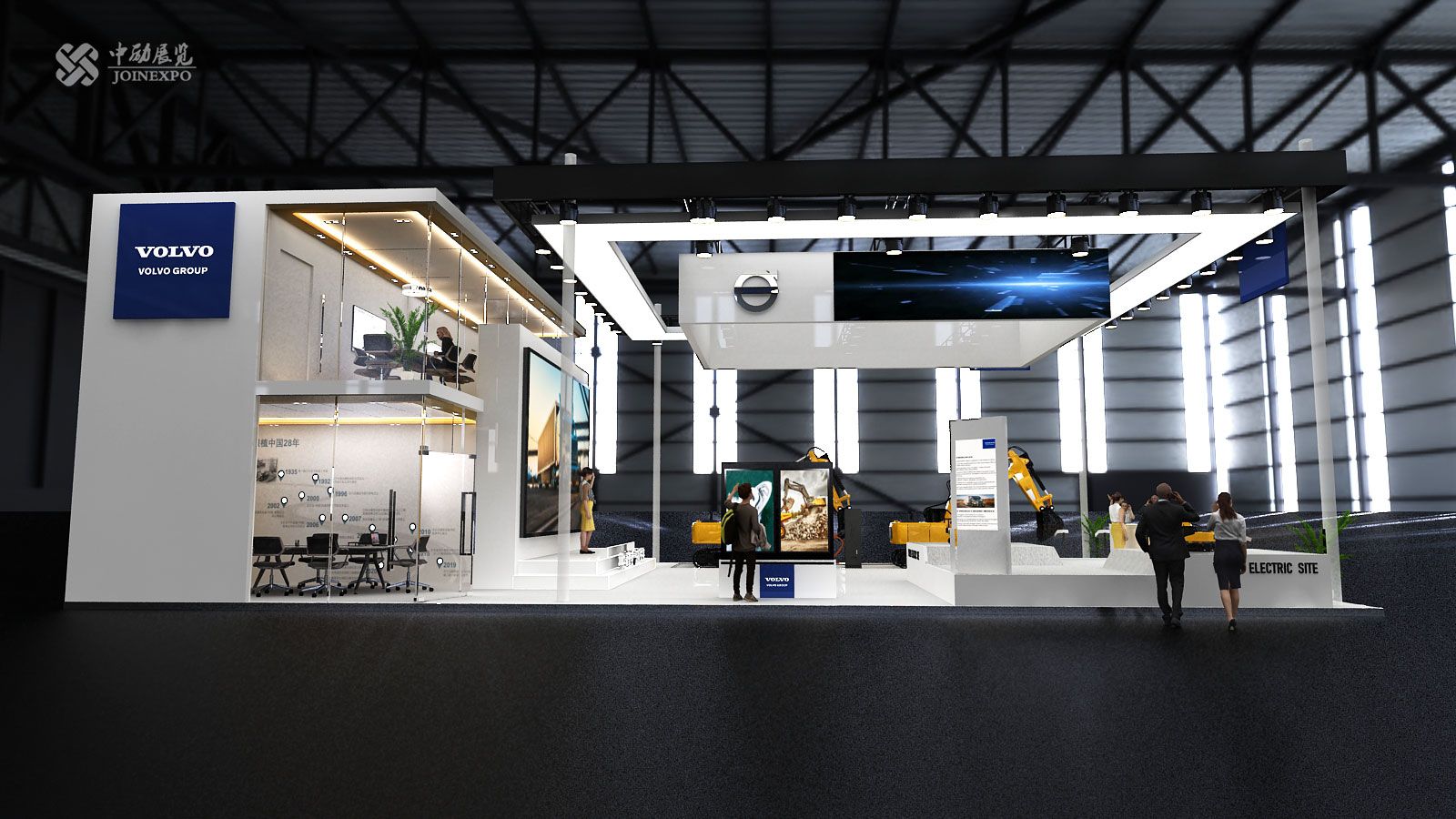 重視綠色環(huán)境保護(hù)的沃爾沃集團(tuán)，展臺(tái)設(shè)計(jì)同樣追求與生態(tài)統(tǒng)一