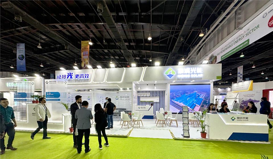 旗濱集團(tuán)展位設(shè)計(jì)科技感十足，發(fā)力可再生能源